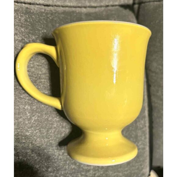 Vintage 1970s MCM Shenango China Set 3 Yellow Brown Tan Pedestal Mugs USA MINT! - Picture 4 of 6